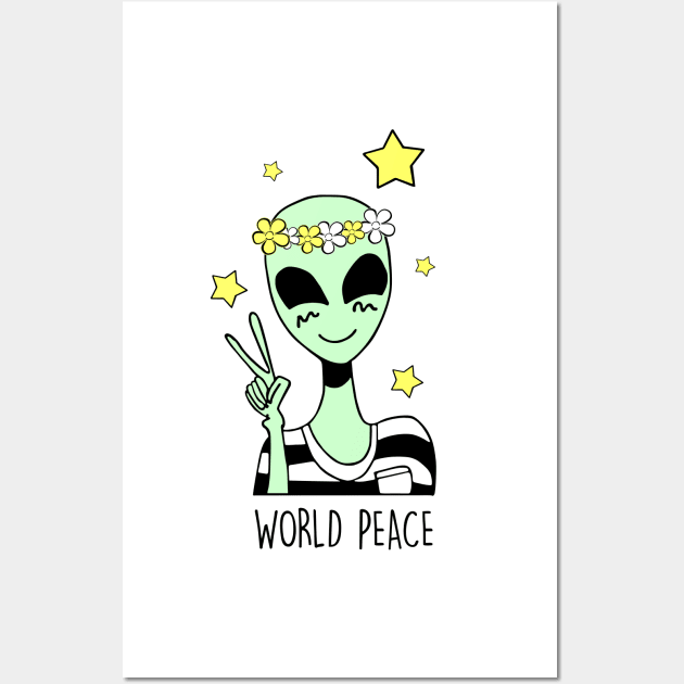 World peace and ufo Wall Art by My Happy-Design